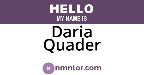 Daria Quader