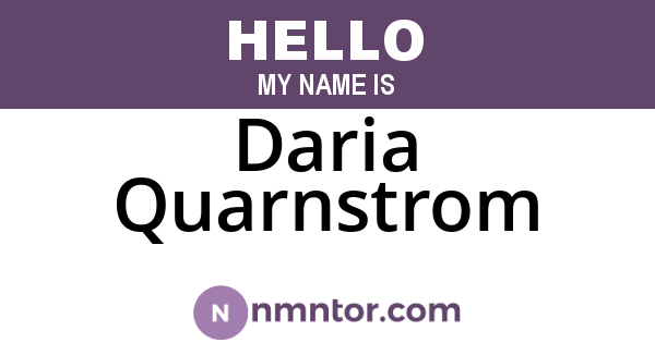 Daria Quarnstrom