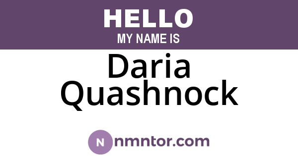 Daria Quashnock