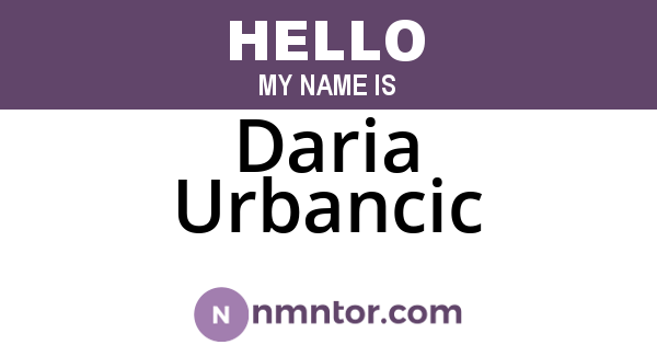 Daria Urbancic