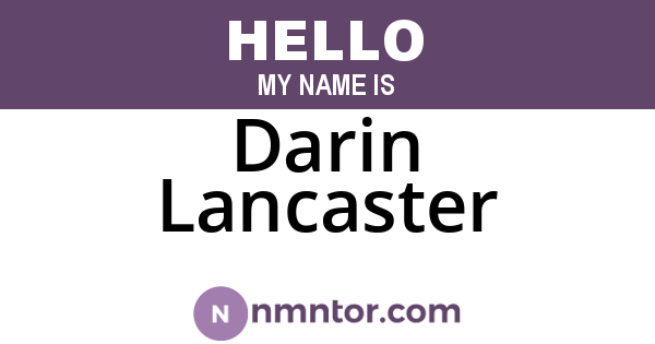 Darin Lancaster