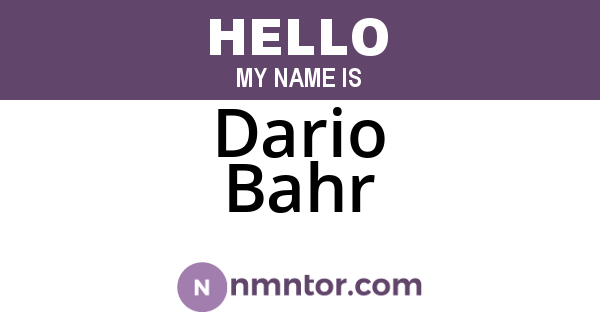 Dario Bahr
