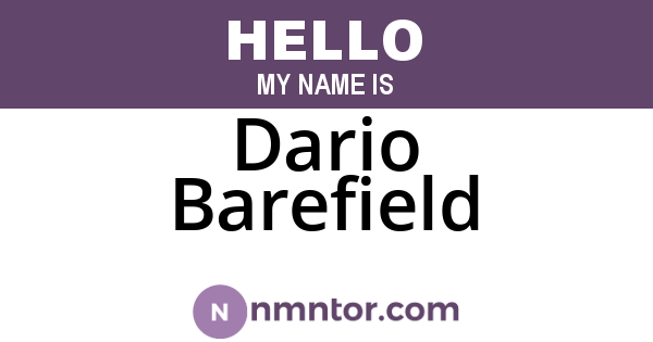 Dario Barefield