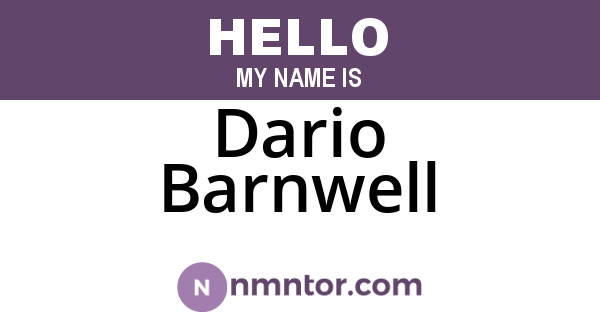 Dario Barnwell