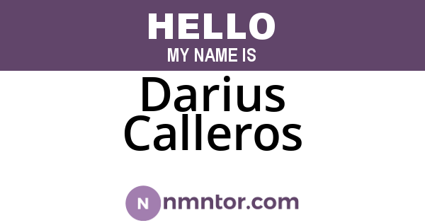 Darius Calleros
