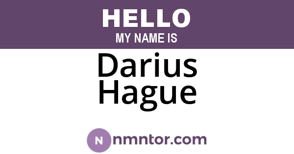 Darius Hague