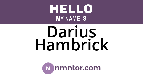 Darius Hambrick