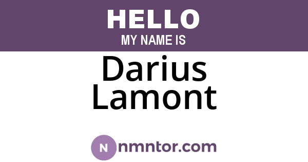 Darius Lamont