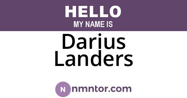 Darius Landers