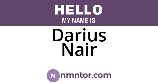 Darius Nair