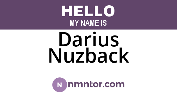 Darius Nuzback