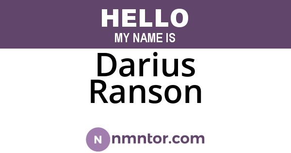 Darius Ranson