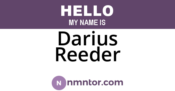 Darius Reeder