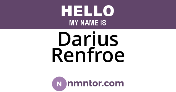 Darius Renfroe