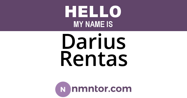 Darius Rentas