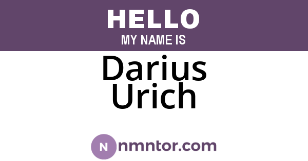 Darius Urich