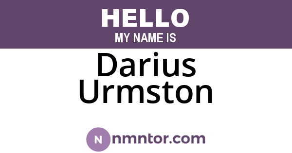 Darius Urmston