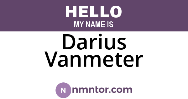 Darius Vanmeter