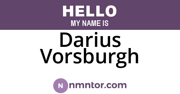 Darius Vorsburgh