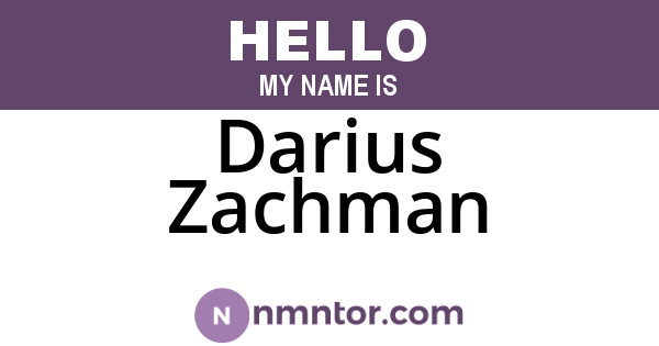Darius Zachman