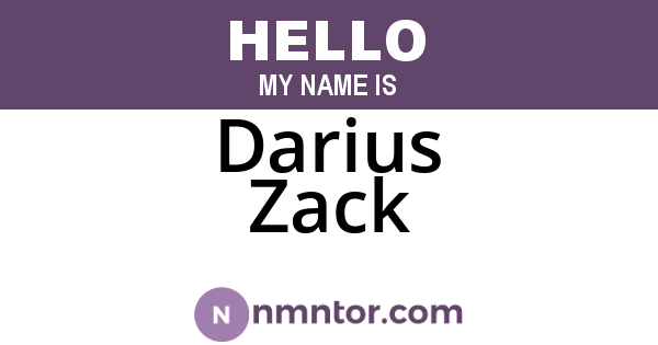 Darius Zack