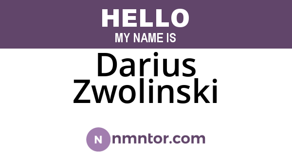 Darius Zwolinski