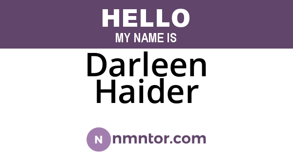 Darleen Haider