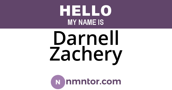 Darnell Zachery
