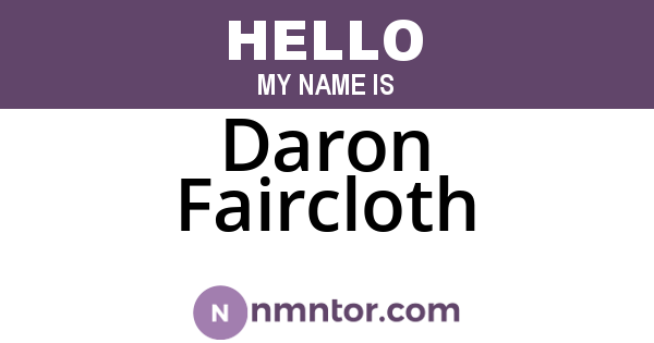 Daron Faircloth