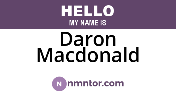 Daron Macdonald