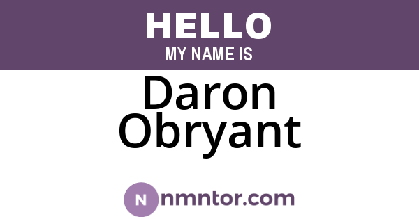 Daron Obryant