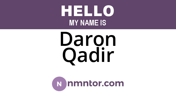 Daron Qadir