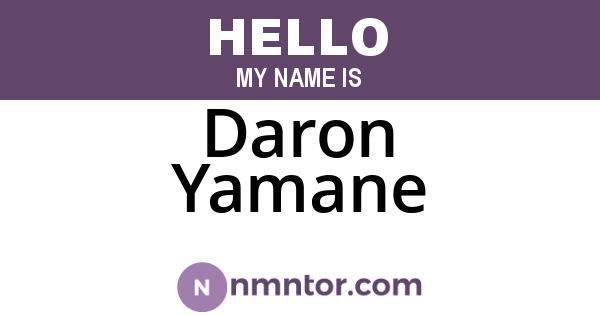 Daron Yamane
