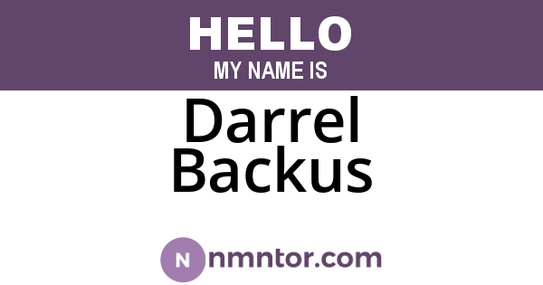 Darrel Backus
