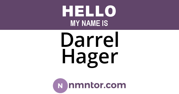Darrel Hager
