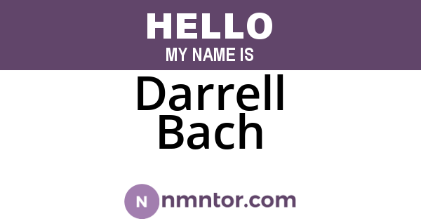 Darrell Bach