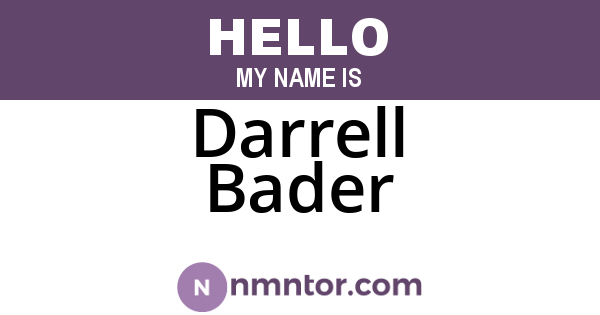 Darrell Bader