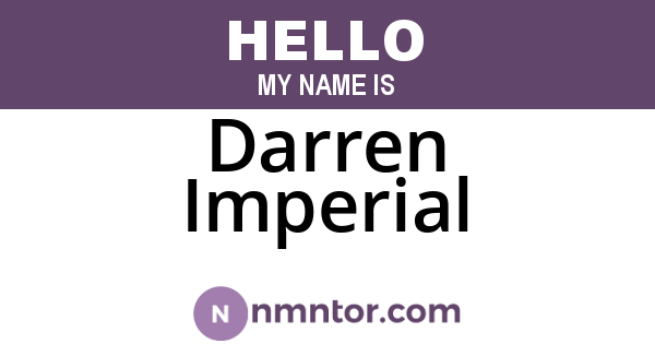 Darren Imperial
