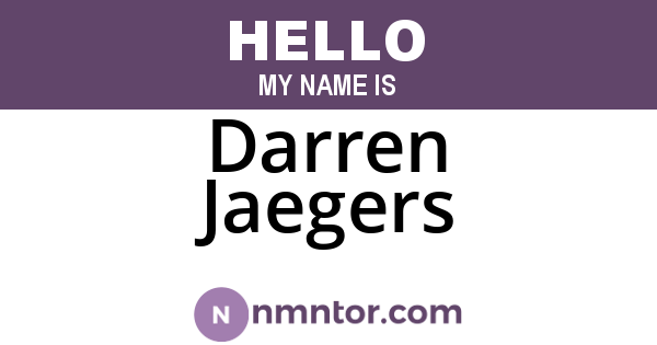Darren Jaegers