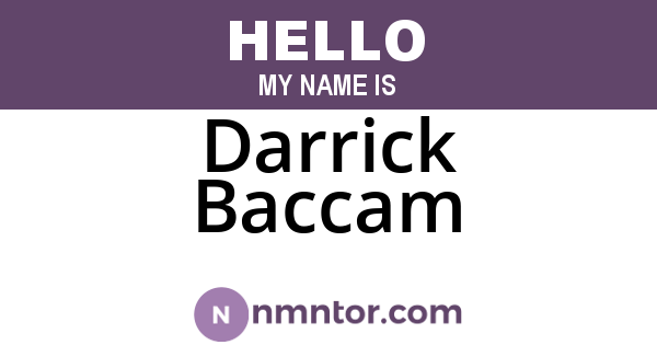 Darrick Baccam