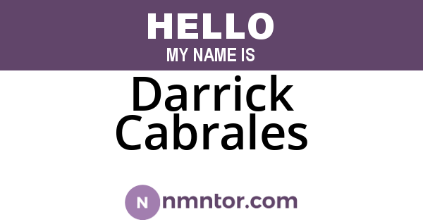 Darrick Cabrales