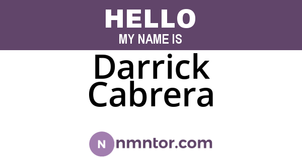 Darrick Cabrera