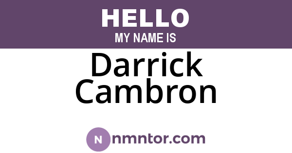 Darrick Cambron