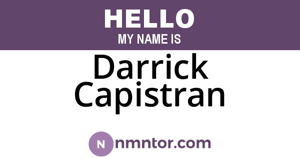 Darrick Capistran