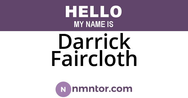 Darrick Faircloth