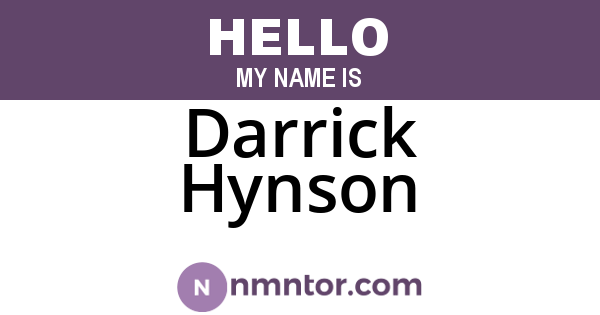 Darrick Hynson