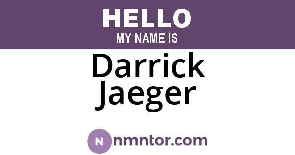 Darrick Jaeger