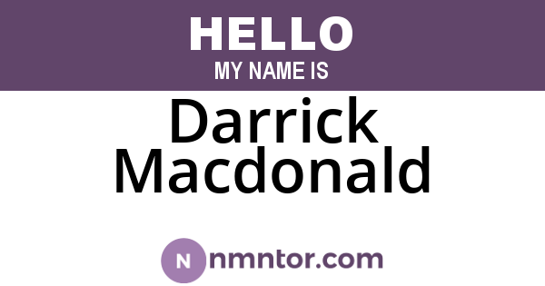 Darrick Macdonald