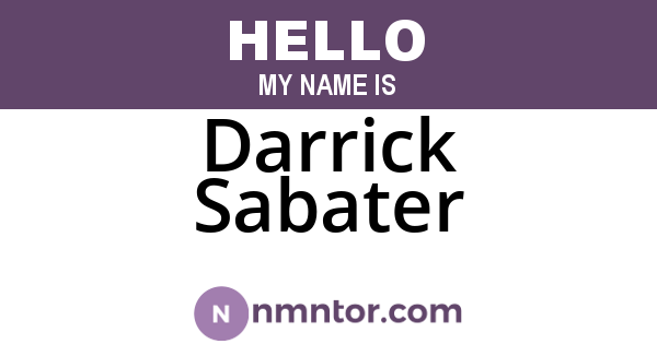 Darrick Sabater