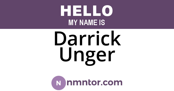 Darrick Unger